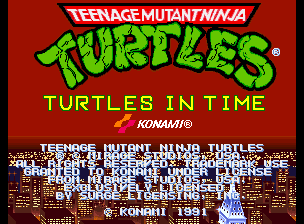Teenage Mutant Ninja Turtles - Turtles in Time (4 Players ver ADA) Title Screen